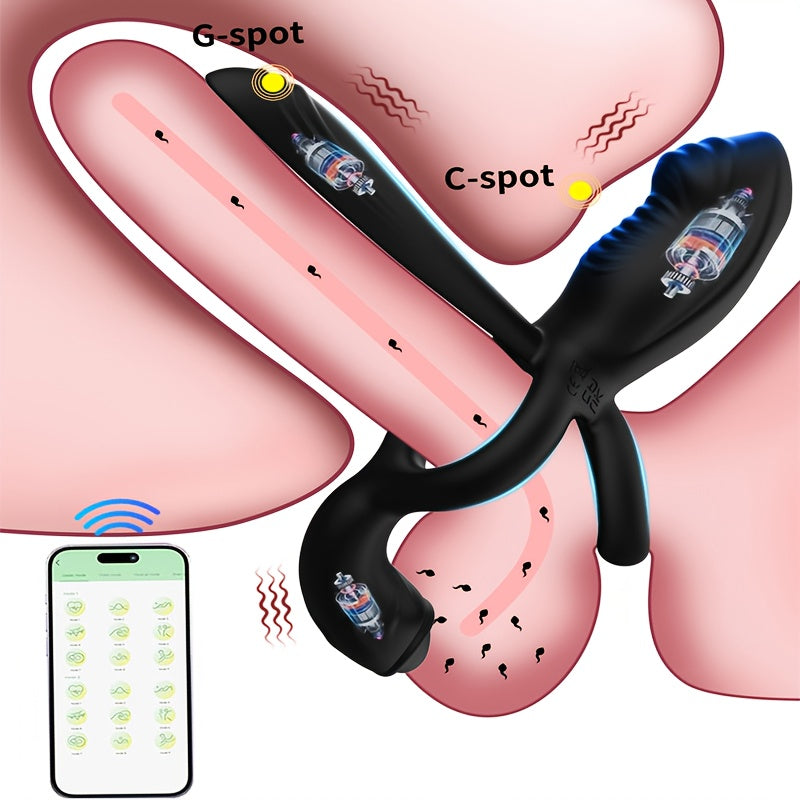 Couples Private Area Wearable Vibrator Locking Ring Massager