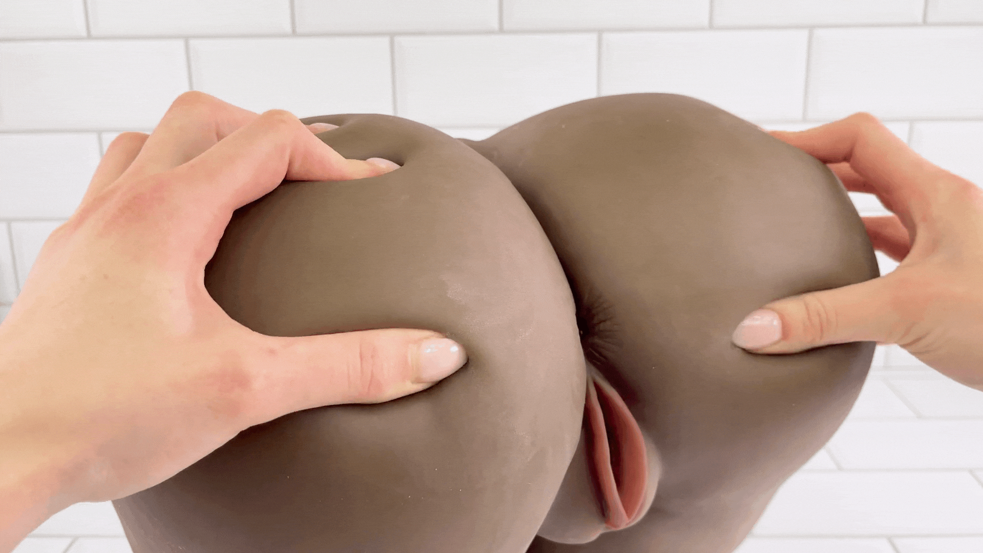 Bottoms Up Doggy Style Pussy Masturbator - Life-Size with Dual Entrances!