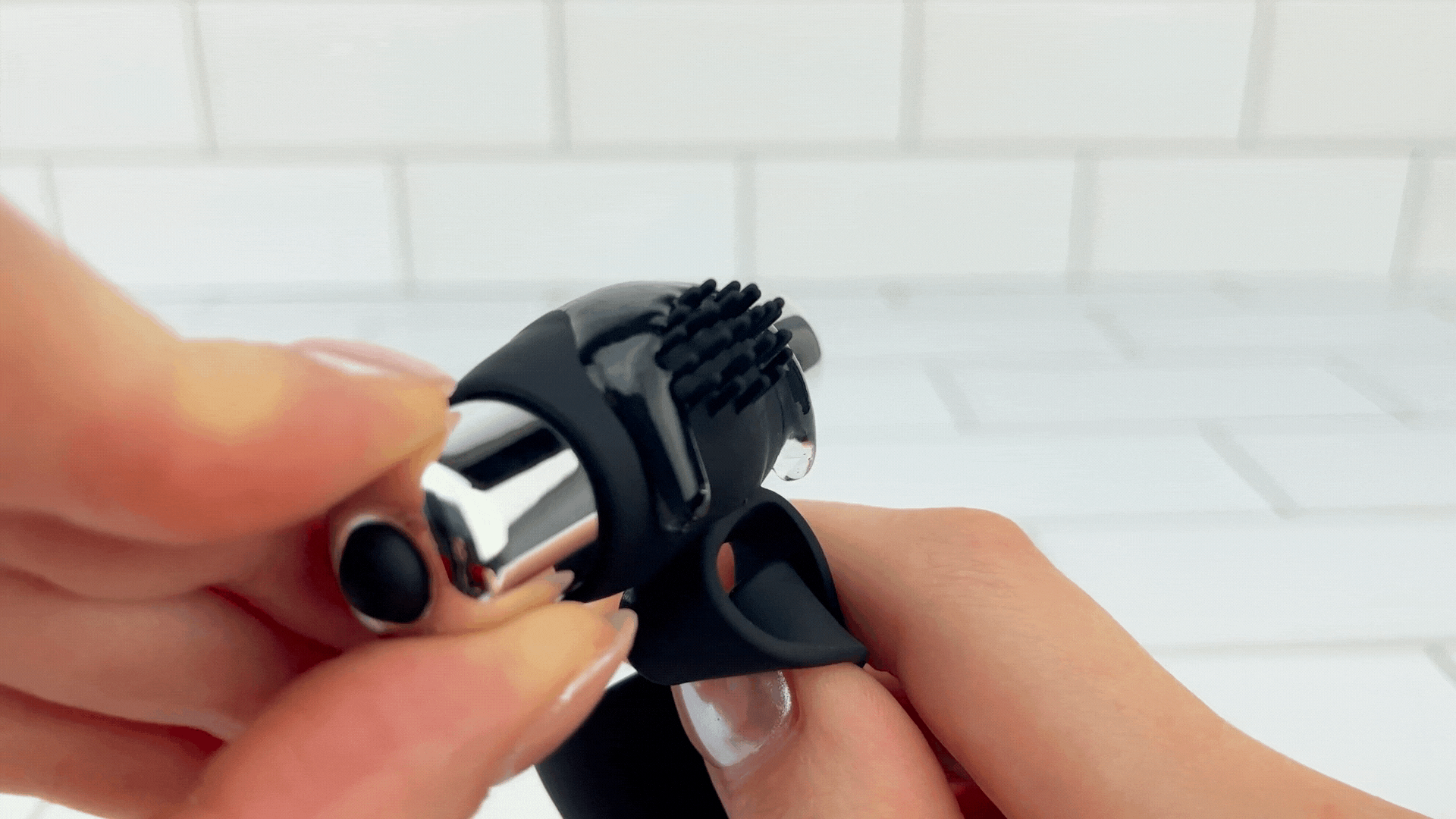 Beaded Double Penetration Clit Stimulating Vibrating Cock Ring