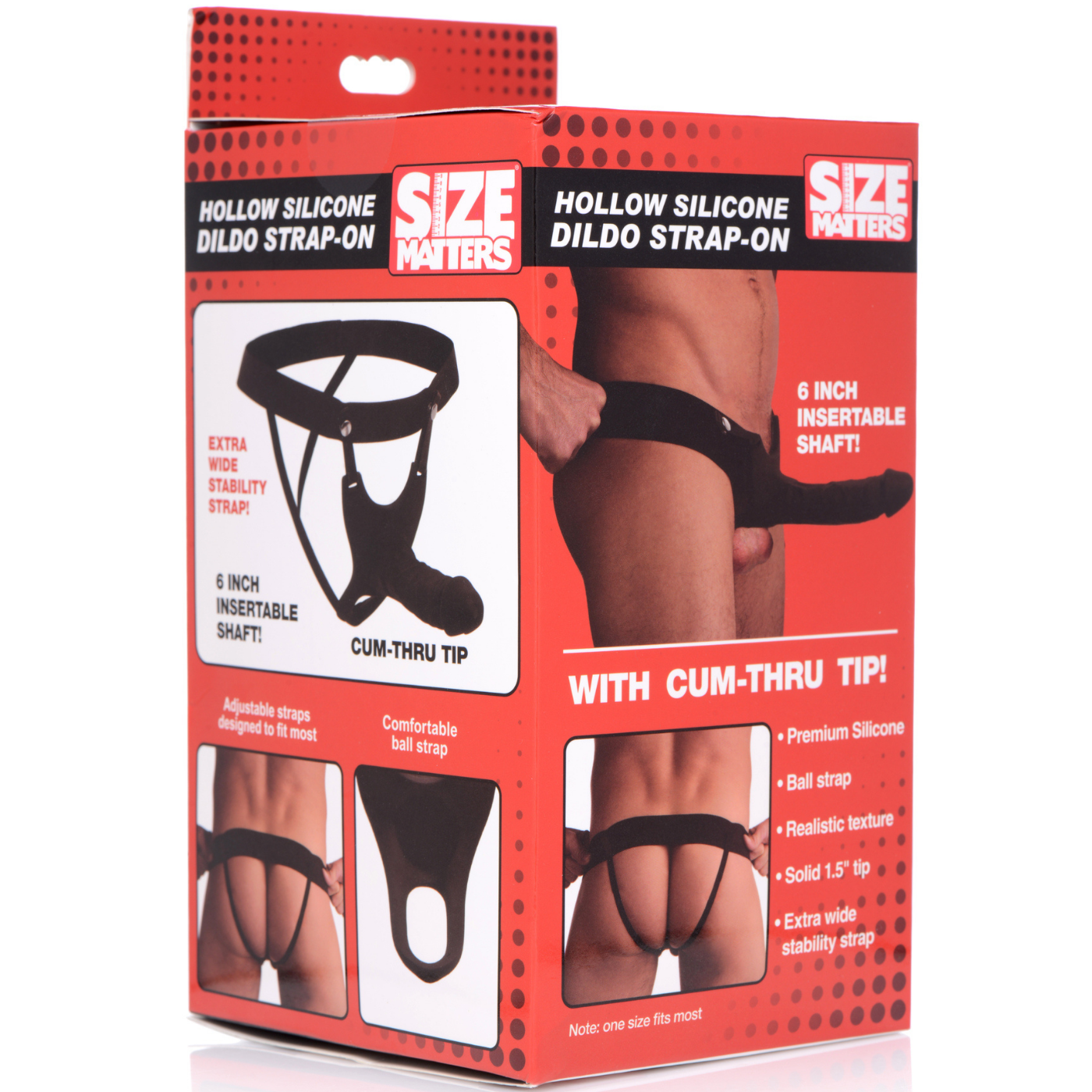 6 Inch Hollow Silicone Dildo Strap-On - With Cum Through Tip!