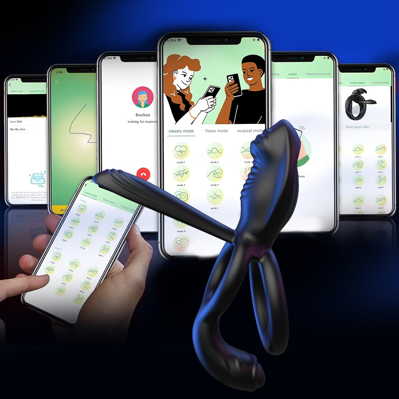 Couples Private Area Wearable Vibrator Locking Ring Massager