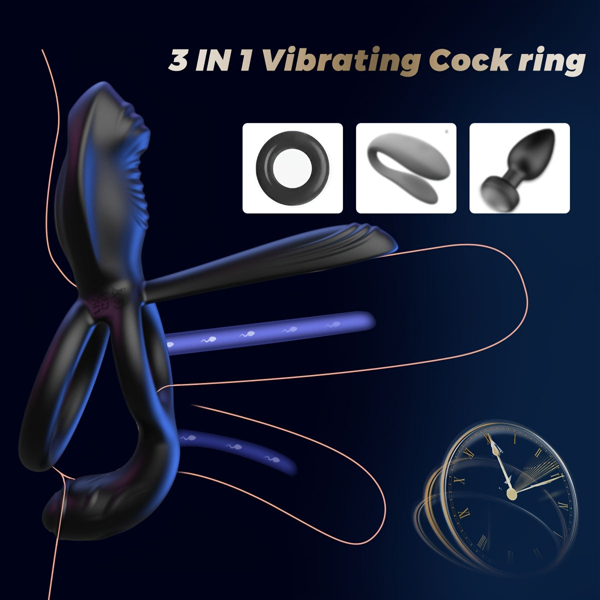 Couples Private Area Wearable Vibrator Locking Ring Massager